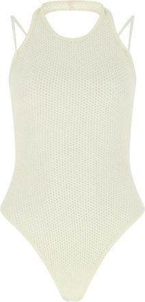 ADĀMO Andrea Adamo Stretch Viscose Blend Bodysuit - Dames - Bodies - Wit - XS - Polyester - Tops