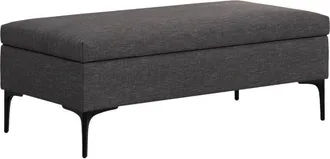 Simpli Home Rebecca 48In Mid Century Modern Rectangle Large Coffee Table Storage Ottoman With Lift Up Lid