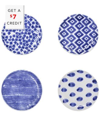 Vietri Viva By Vietri Santorini Assorted Cocktail Plates Set Of 4 Cocktail Plates With $15 Credit