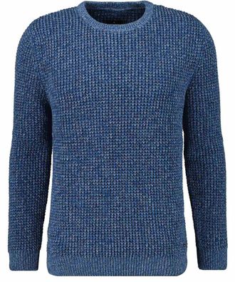 Ragman Rundhalspullover RAGMAN, Herren, Gr. 52, blau (blau, melange, 172), 100% Baumwolle, Rundhals, Pullover Rundhalspullover