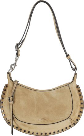 Isabel Marant Taupe Oskan Moon Suede Shoulder Bag