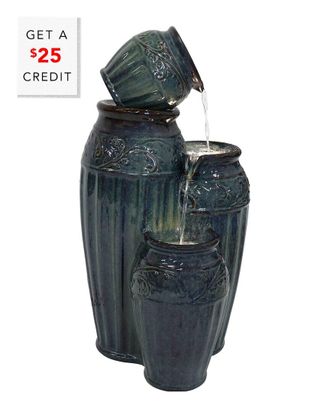 Sunnydaze Tour De Vase Ceramic Outdoor Water Fountain With $25 Credit