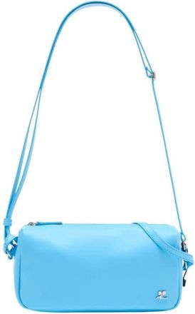 Courr&egrave;ges Calfskin Leather Shoulder Bag Blue