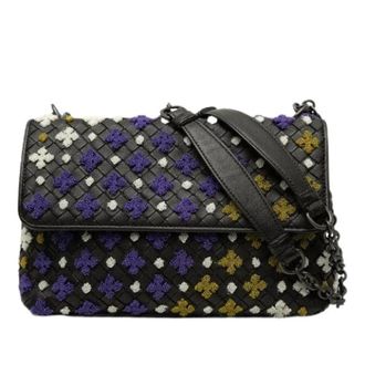 Bottega Veneta Pre-owned Olimpia Intrecciato Embroidery Leather Shoulder Bag - Dames - Pre-owned - Veelkleurig - Maat: ONE Size Leer
