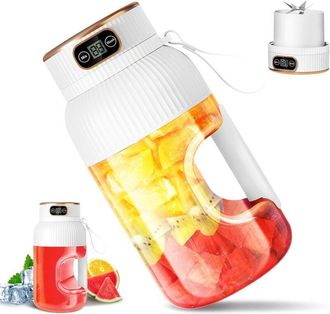 OEM Licuadora Port&aacute;til De 1000 Ml, Batidora De Gran Capacidad Para Batidos, Recargable Por Usb, Batidora De 5 Cuchillas, Para Cocina, Uso En Exteriores, F