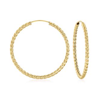 Ross-Simons Italian 14kt Yellow Gold Twisted Hoop Earrings