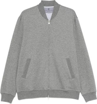 Brunello Cucinelli Ritsluiting Sweatshirt - Heren - Vesten met rits - Grijs - L - Hoodies & sweatvesten