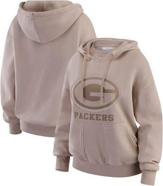 WEAR by Erin Andrews Womens WEAR by Erin Andrews Tan Green Bay Packers Washed Pullover Crewdie at Nordstrom, Size Large