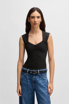 Boss Orange by Hugo Boss T-Shirt BOSS ORANGE Fobertino Premium Damenmode, Damen, Gr. XL (42), schwarz (schwarz 001), Single Jersey, Obermaterial: 72% Viskose, 28% Polyester, u