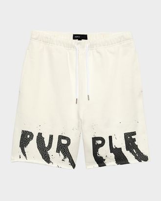 Purple Mens Midweight Fleece Shorts