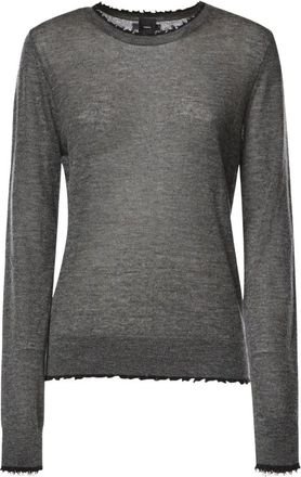 Pinko Pamplona Maglia Ultra Light Me - Dames - Ronde hals truien - Grijs - S - Truien & Vesten