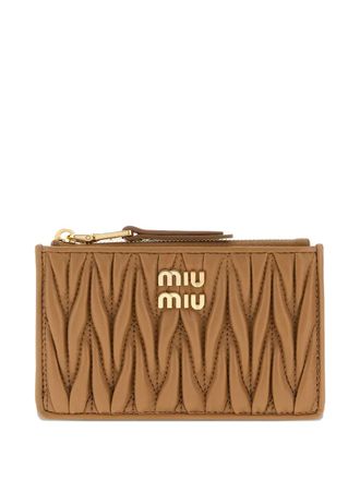 Miu Miu Portacarte trapuntato - Marrone