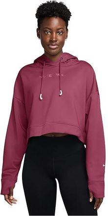 Nike Pro Therma-FIT Fleece Hoodie Womens Sweatshirt Sweet Beet/White : 2XL (US 20-22), Elastane/Polyester