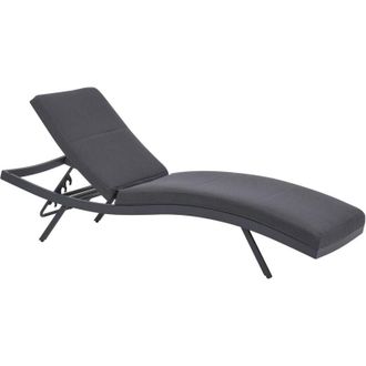 Beliani Beliani - Lettino da giardino moderno reclinabile con struttura in alluminio imbottito grigio grafite Amelia
