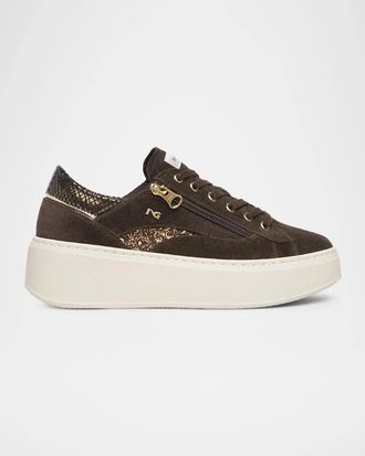 Nero Giardini 50mm Suede Platform Sneakers