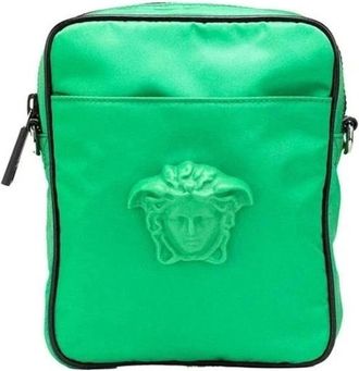 Versace La Medusa Nylon Messenger Bag - Dames - Tassen - Groen - Maat: ONE Size Nylon