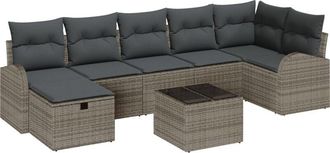 vidaXL Vidaxl - Garden Sofa Set 8 pcs Grey 289 x 124 x 85 cm Poly rattan
