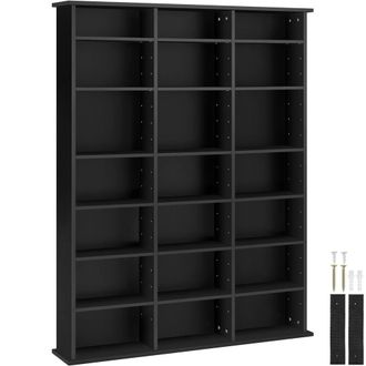 TecTake Shelves Stevie - 21 Compartments, Height-Adjustable, Removable Shelves in Black