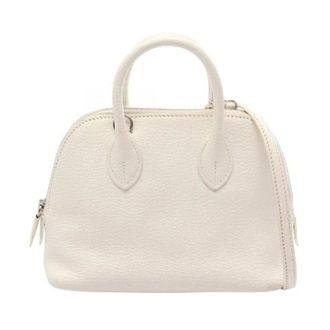 Herm&egrave;s Pre-owned Bolide1923 Mini Chevre 2way Handbag - Dames - Pre-owned - Wit - Maat: ONE Size Leer