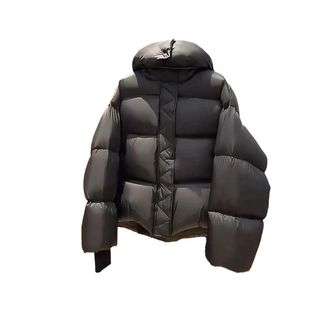 Generic Womens Classic Down Jacket, Stand Collar Casual Loose-Fitting Hooded Parka Outerwear Black