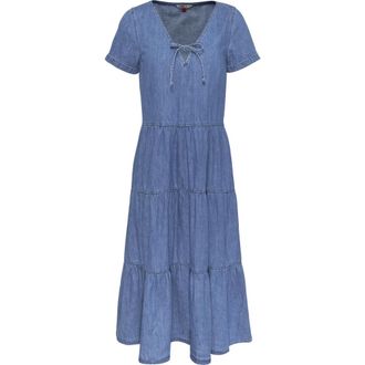 Tommy Jeans Blauwe Jurken Vestiti - Dames - Casual kleedjes - Blauw - 2XS - Katoen - Kleedjes
