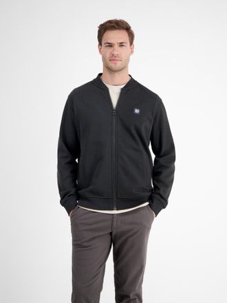 Lerros Sweatjacke LERROS College-Sweatjacke f&uuml;r Herren, Herren, Gr. S, schwarz, 50% Baumwolle, 50% Polyester, Sweatjacken Sweatjacke