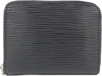 Louis Vuitton Black Leather Coin Purse/Coin Case (Pre-Owned)