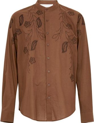 Amaranto Bruine Shirt voor Mannen - Heren - Casual Overhemden - Bruin - L - Leer - Overhemden