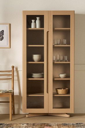 Anthropologie Ava Oak Wood Hutch