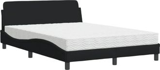 vidaXL Cama Con Colch&oacute;n Tela Negro 140x190 Cm Vidaxl