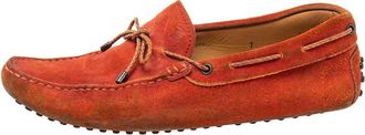 Tod's Tods Orange Suede Bow Loafers
