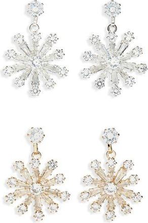 Tasha 2-Pack Starburst Drop Earrings in Gold/silver at Nordstrom Rack