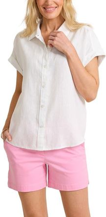 Tommy Bahama Paradise Shore Linen Button-Up Shirt in White at Nordstrom, Size X-Small