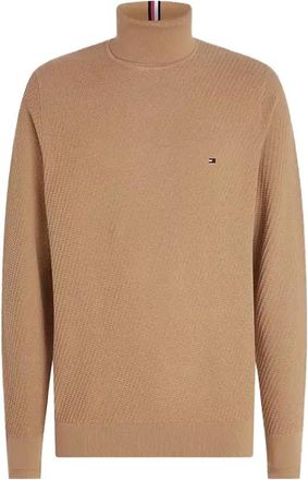 Tommy Hilfiger Roll Neck Sweater - Heren - Coltruien - Bruin - XL - Katoen - Truien & Vesten
