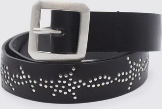 HTC Black Cowhide Leather Belt with Embroidery