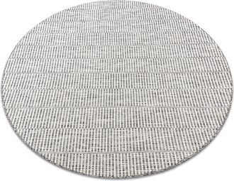 RugsX Rugsx - Alfombra De Cuerda Sisal Loft 21198 Circulo Boho Marfil/plateado/taupe Beige Circulo 120 Cm