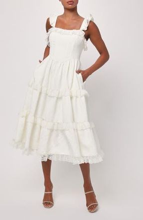 Lulus Serenity Jacquard Midi Dress in Ivory at Nordstrom Rack, Size X-Large