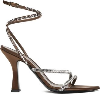 3Juin Sandalen verfraaid met kristallen - Bruin