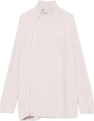 Alpha Studio High Neck Asymmetrical Zip Sweater