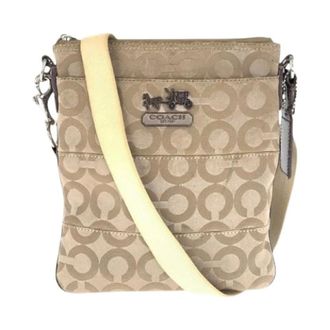 Coach Pre-owned Op Art Canvas Shoulder Bag - - Pre-owned - Donna - Beige - ONE SIZE