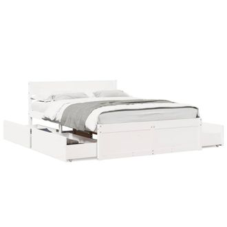 Berkfield Home Bed Frame without Mattress White 140x190 cm Solid Wood Pine