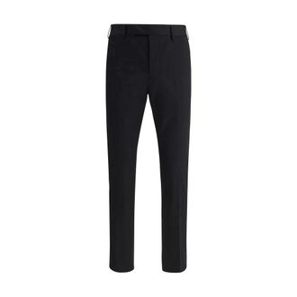 Pantaloni Torino Suit Trousers, male, Black, Size: S Feather Accent Cotton Pants