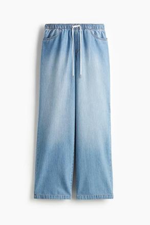 H&M Denim Drawstring Trousers in Light Denim Blue at Nordstrom, Size Xx-Small