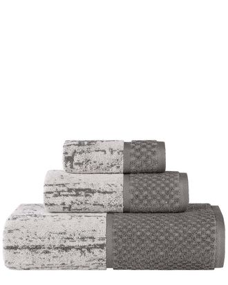 Superior Lodie Cotton Plush Jacquard Solid 3Pc Towel Set