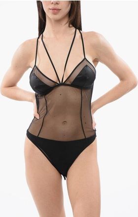 Dolce & Gabbana Sheer Bodysuit with Criss-cross Straps size M