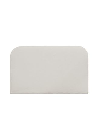 Deco Wood Cabecero tapizado desenfundable de boucl&eacute; gris claro 120x110cm