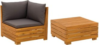 vidaXL Conjunto De Sof&aacute;s De Jard&iacute;n 2 Uds. Madera De Acacia S&oacute;lida Vidaxl