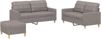 vidaXL Vidaxl - Juego De Sof&aacute;s Con Cojines 3 Piezas Tela Gris Taupe