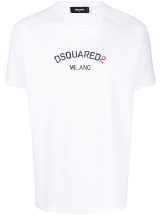 Dsquared2 logo-print cotton T-shirt - men - Cotton - M - White
