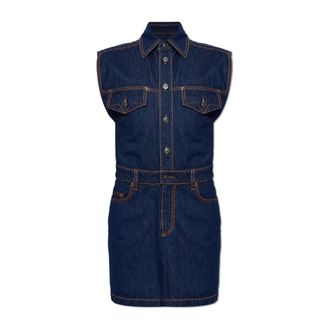 Versace Abito Corto in Denim - - Dresses - Donna - Blu - L